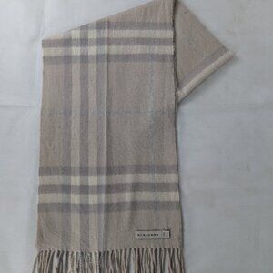 Burberry Classic Nova Check 100% Cashmere Pink Scarf Made In Scotland